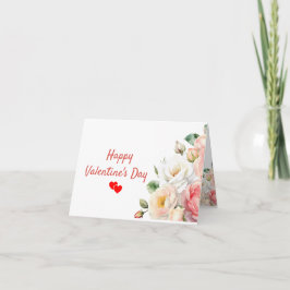 水彩花模様のバレンタインデーの折りたたみ式カード カード