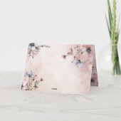 水彩花模様のブランク サンキューカード (裏面)