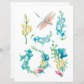 水彩花模様の切り取りとコラージュのバグ (正面/裏面)