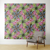 水彩花模様イエローグリーンピンク タペストリー (インサイチュ(横))