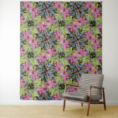 水彩花模様イエローグリーンピンク タペストリー (インサイチュ)