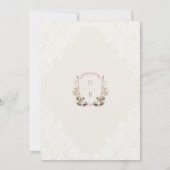 水彩花模様ウエスタンモノグラムクレスト結婚ズ 招待状 (裏面)