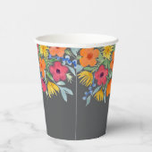 水彩花模様オングレー 紙コップ (右)