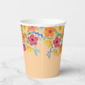 水彩花模様オンピーチ 紙コップ (右)