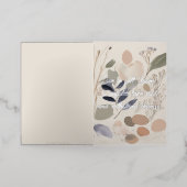 水彩花模様グリーティングカード 箔グリーティングカード (外側レイダウン)