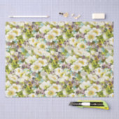 水彩花模様ティッシュペーパー 薄葉紙 (クラフト)