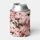 水彩花模様デザイン 缶クーラー (缶正面)