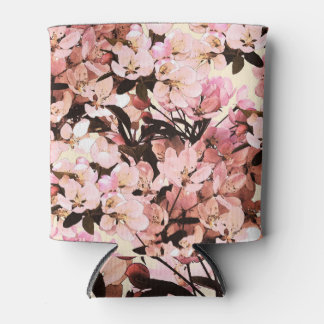 水彩花模様デザイン 缶クーラー