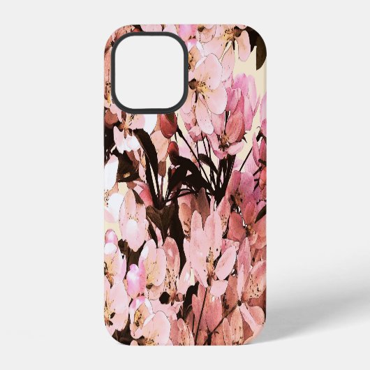 水彩花模様デザイン iPhoneケース (裏面)