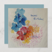 水彩花模様ノートカード (正面/裏面)