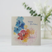 水彩花模様ノートカード (スタンド正面)