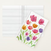 水彩花模様ノート/ジャーナル ノートブック (内側)