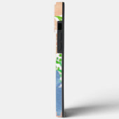 水彩花模様ピーチブルーモノグラムの Case-Mate iPhoneケース (裏面 / 左)