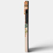 水彩花模様ピーチ金ゴールド モノグラムの Case-Mate iPhoneケース (裏面 / 左)