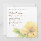 水彩花模様ブライダルシャワー招待 招待状 (正面)