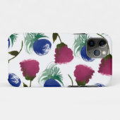 水彩花模様ブルーバーガンディーグリーン絵を描 Case-Mate iPhoneケース (裏面(横))