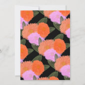 水彩花模様ブーケピンクはっきりしたブライダルシャワー 招待状 (裏面)