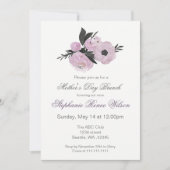 水彩花模様マザーズデイブルンチティーパーティー 招待状 (正面)