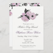 水彩花模様マザーズデイブルンチティーパーティー 招待状 (正面/裏面)