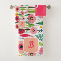 水彩花模様モノグラムの名