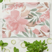 水彩花模様モノグラム キッチンタオル (折り畳み)