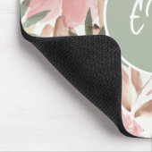 水彩花模様モノグラム マウスパッド (コーナー)