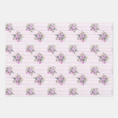 水彩花模様ラッピング紙シート ラッピングペーパーシート (正面3)