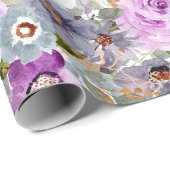 水彩花模様ラッピング紙 ラッピングペーパー (ロールコーナー)