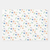 水彩花模様ワイルドフラワーハンド絵を描 ラッピングペーパーシート (正面3)