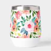 水彩花模様名パーソナライズされたモノグラム (背面)