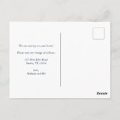 水彩花模様新しい住所の引越し案内 ポストカード (裏面)