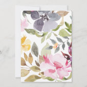 水彩花模様結婚の写真 サンキューカード (裏面)