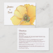 水彩花模様結婚の方向カード エンクロージャーカード (正面/裏面)