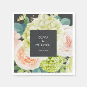 水彩花模様結婚ズナプキン スタンダードカクテルナプキン (正面)