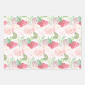 水彩花模様結婚ズブーケ絵を描手  ラッピングペーパーシート (正面3)