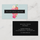 水彩花模様美しいとデザインブ淡い色のルー 名刺 (正面/裏面)