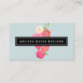 水彩花模様美しいとデザインブ淡い色のルー 名刺 (正面)