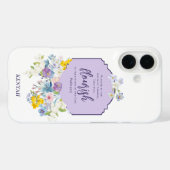 水彩花模様聖なる書物、 経典詩パーソナライズされた Case-Mate iPhoneケース (裏面 (横))