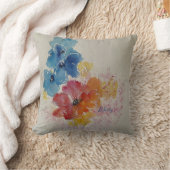水彩花模様装飾用クッション クッション (ブランケット)