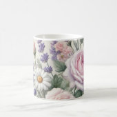 水彩花模様2/6 コーヒーマグカップ (中央)