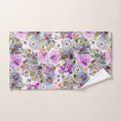 水彩花模様3リングや輪バインダー バスタオルセット (ハンドタオル)