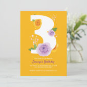 水彩花模様3rd誕生日パーティー セーブザデート (スタンド正面)