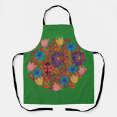水彩花模様 エプロン (正面)