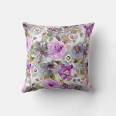 水彩花模様 クッション (裏面)