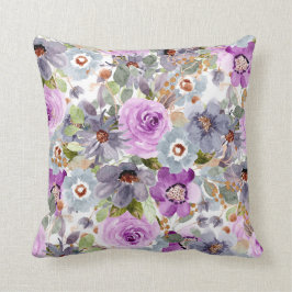 水彩花模様 クッション