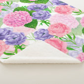 水彩花模様 シェルパブランケット (3/4)