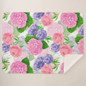 水彩花模様 シェルパブランケット (正面(横))