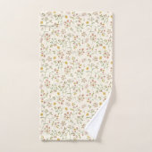 水彩花模様 バスタオルセット (ハンドタオル)