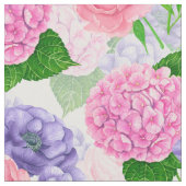 水彩花模様 ファブリック (クローズアップ)