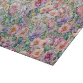水彩花模様、フローラ背景 カッティングボード (角)